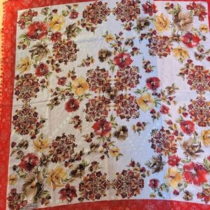 Eripek Vintage Turkish Floral Red And White Scarf